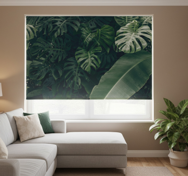 Beautiful green jungle forest living room blind - TenStickers