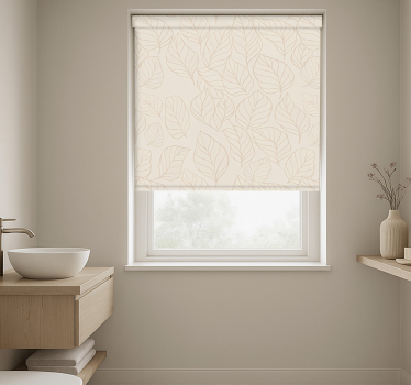 Beige and white pattern bathroom blind - TenStickers