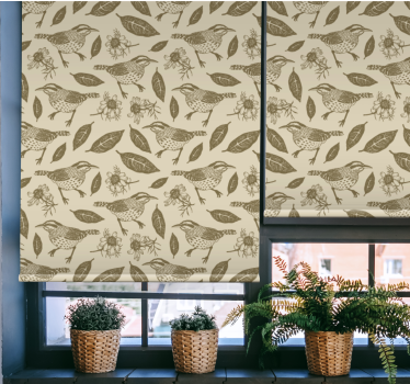 Birds in nature and plants Master bedroom window blind - TenStickers