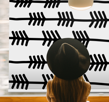 Black arrows pattern Nordic roller blind - TenStickers