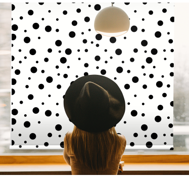 Black dots on white Modern roller blind - TenStickers