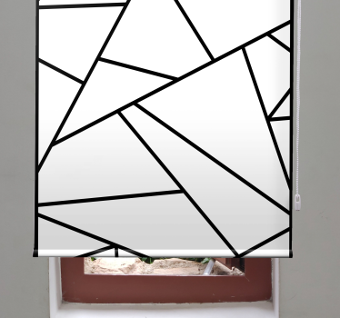 Black geometric lines minimalist design Bathroom window blind - TenStickers
