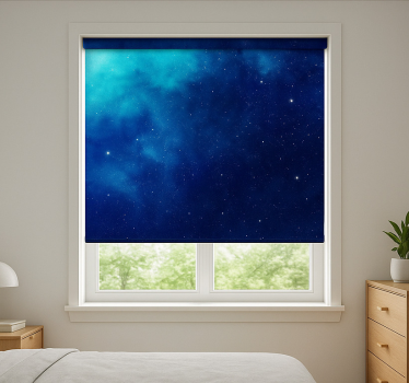 Blue Galaxy Star teenage  roller blind - TenStickers