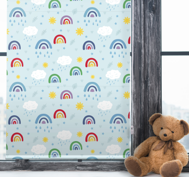 Blue rainbows and clouds childrens blind - TenStickers