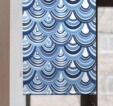 Blue wave patterns texture and pattern blind - TenStickers