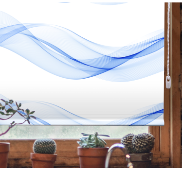 Blue wave Silhouette Living room roller blind - TenStickers