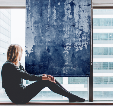 Blue worn look "Industrial Style" Living room roller blind - TenStickers