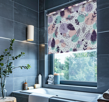 Boho feathers pattern bathroom blind - TenStickers