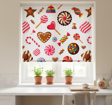 Candy patterns kitchen blind - TenStickers
