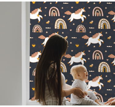 Charming unicorn motif childrens blind - TenStickers
