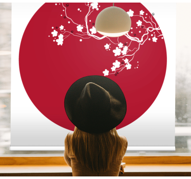 Japanese cherry circle flower blind - TenStickers