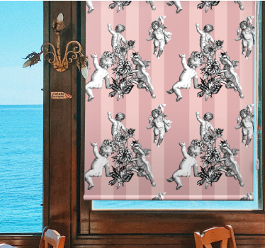 Cherubs with flowers classic blind - TenStickers