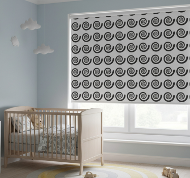 Childrens blind black and white spiral design - TenStickers