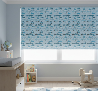 Childrens blind blue city vehicles nordic style - TenStickers