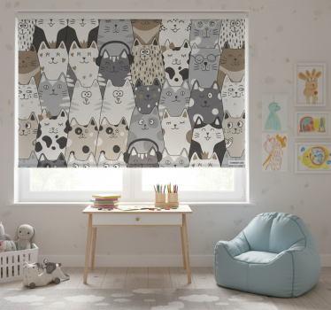 Childrens blind cartoon cats - TenStickers