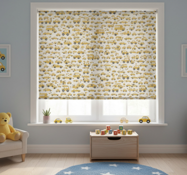 Childrens blind cute design yellow car - TenStickers