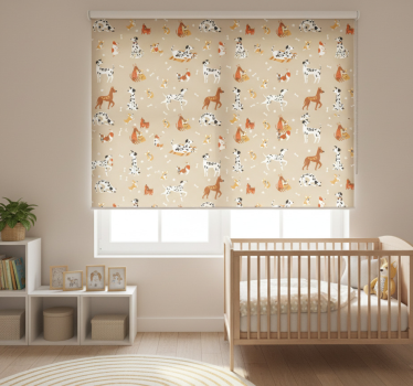 Childrens blind featuring adorable dogs on beige - TenStickers