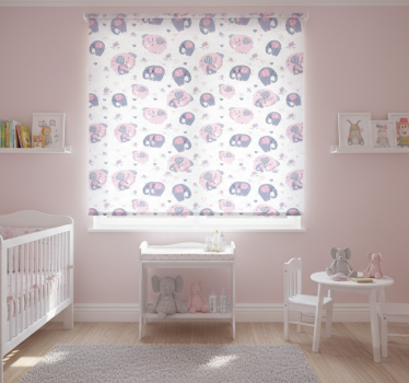 Childrens blind featuring adorable pink elephants - TenStickers