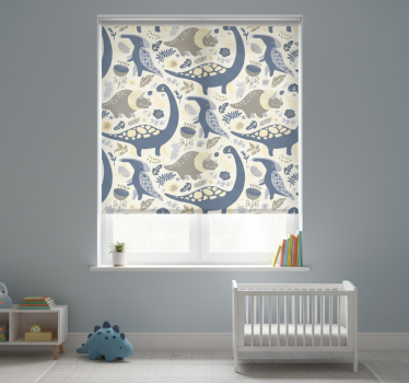 Childrens blind featuring blue dinosaurs in nordic style - TenStickers