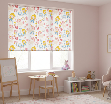 Childrens blind featuring cartoon princes and unicorns - TenStickers