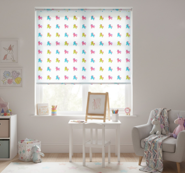 Childrens blind with unicorns on blue background - TenStickers