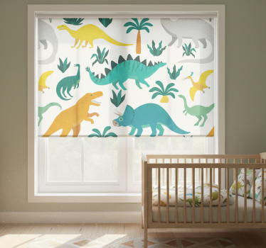 Childrens blind featuring dinosaurs and trees - TenStickers