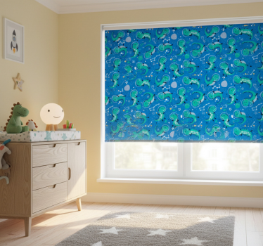 Childrens blind featuring funny dinos with planets - TenStickers