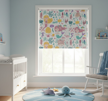 Childrens blind featuring mermaids and crabs - TenStickers