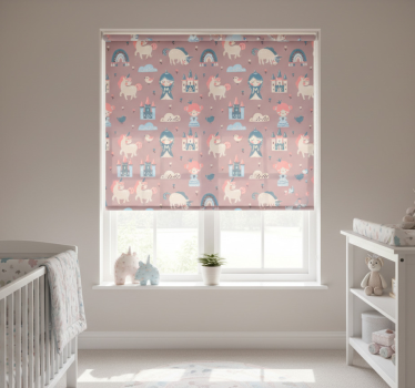 Pastel unicorns and princess childrens blind - TenStickers