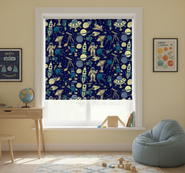 Childrens blind featuring planets astronauts rocket ship - TenStickers