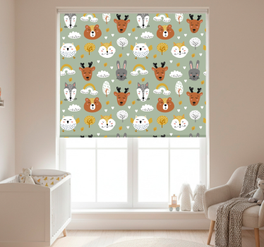 Childrens blind featuring scandinavian forest animals - TenStickers
