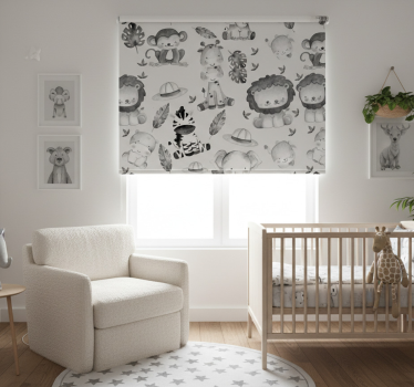Childrens blind gray zoo animals - TenStickers
