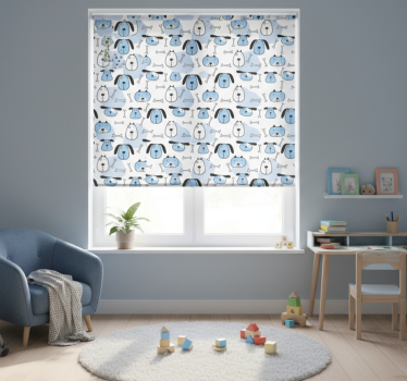 Childrens blind in blue dog drawing pattern - TenStickers