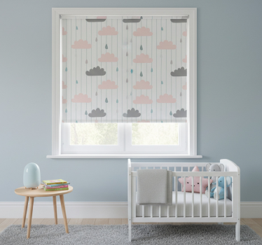 Childrens blind in pink and grey clouds - TenStickers