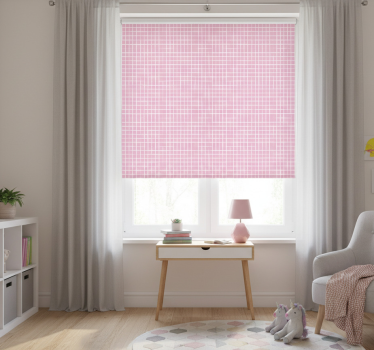 Childrens blind in pink and white stripes - TenStickers