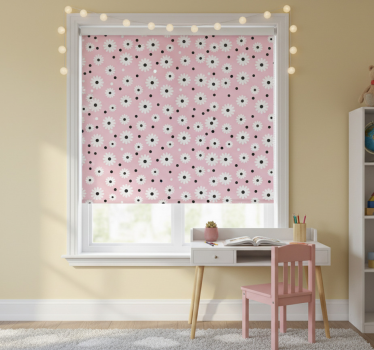 Childrens blind in pink black dots flower pattern - TenStickers