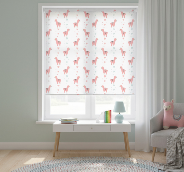 Childrens blind in pink lama pattern - TenStickers