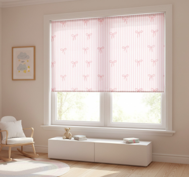 Childrens blind in pink stripes and bows - TenStickers