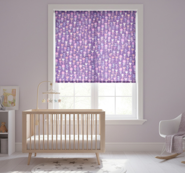 Childrens blind in purple tones abstract flower pattern - TenStickers