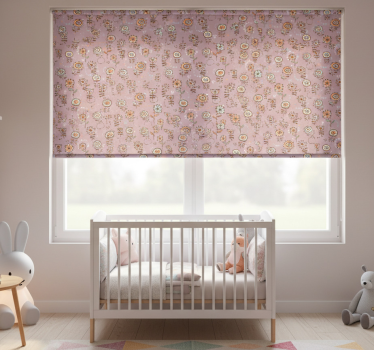 Childrens blind in swedish pink floral pattern - TenStickers