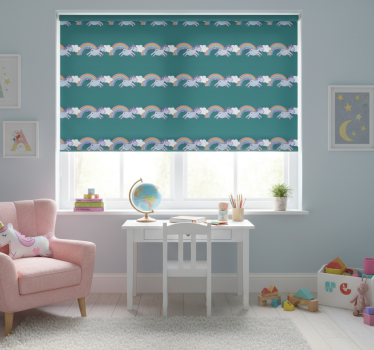 Teal unicorns children's blind - TenStickers