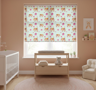 Childrens blind indian peach elephants - TenStickers