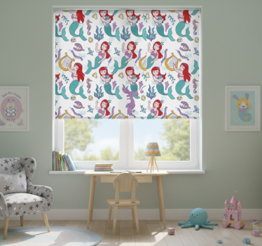Childrens blind mermaid ariel smiling - TenStickers
