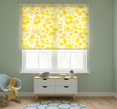 Childrens blind mermaid child yellow smiling - TenStickers
