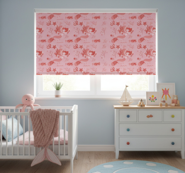 Childrens blind mermaid pink waving and smiling - TenStickers
