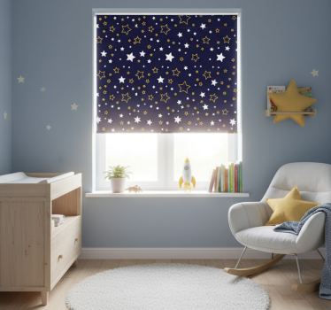 Childrens blind night sky with white and yellow stars - TenStickers