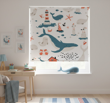 Children's blind ocean whales theme - TenStickers