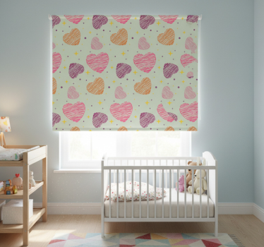Childrens blind pink hearts - TenStickers