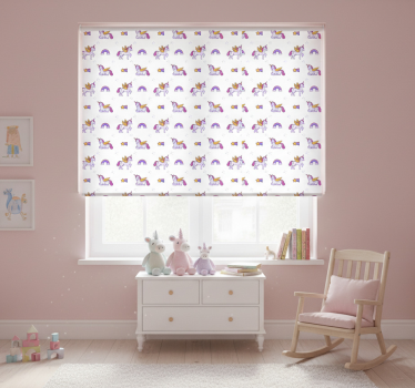 Childrens blind pink pastel unicorns with wings - TenStickers