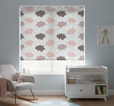 Childrens blind pink rainy clouds - TenStickers